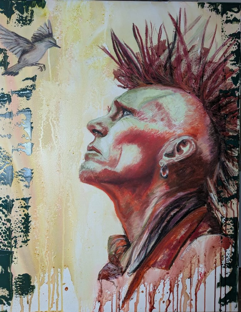 LA DOUCEUR DES INSOUMIS  Technique mixte sur toile 92x73cm